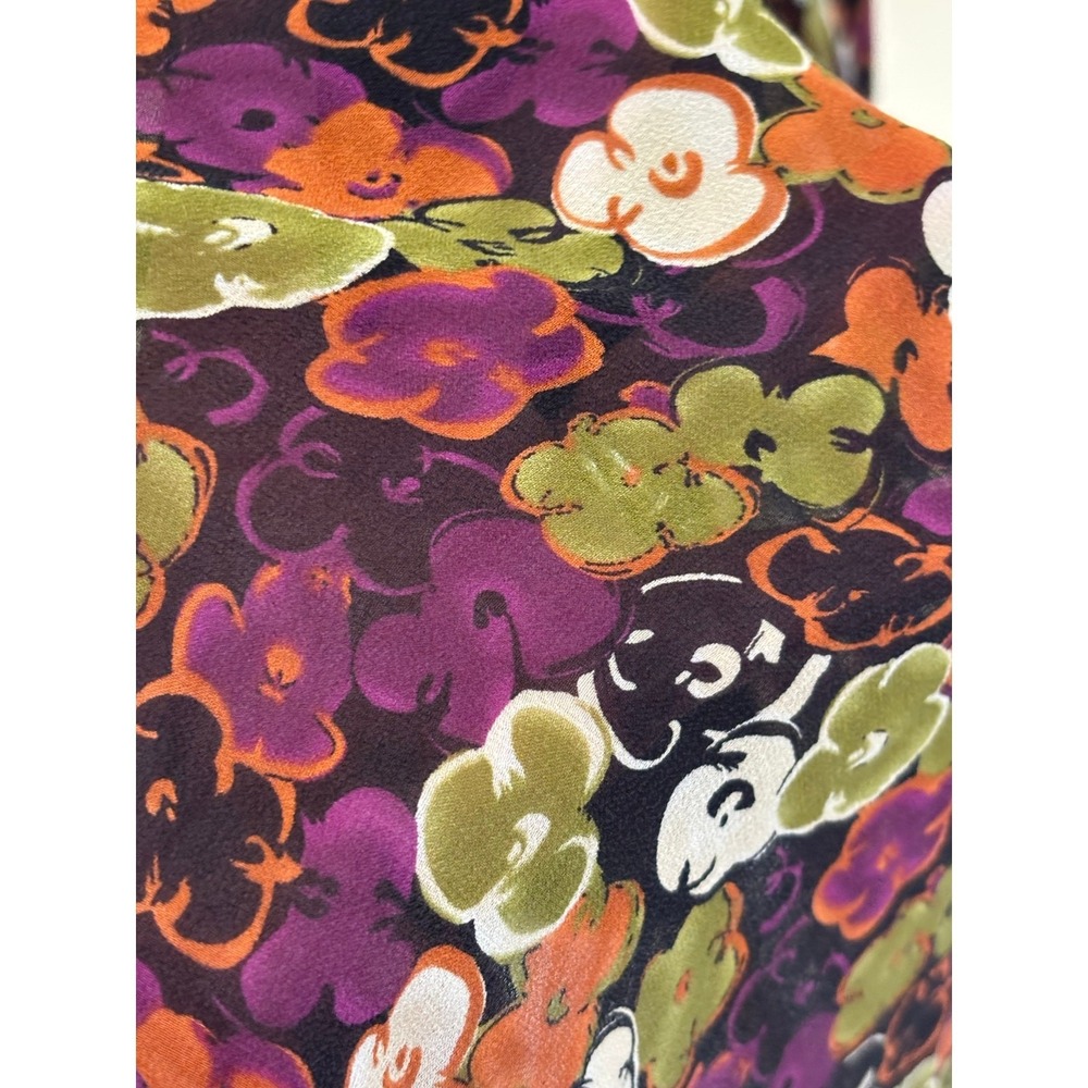 Jones NY 100% Silk Floral Handkerchief Hem Maxi dress Romantic Boho Size 8 - Picture 4 of 5